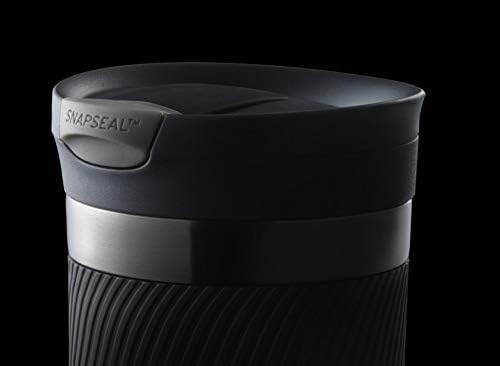 Contigo Byron Snapseal Travel Mug, Stainless Steel Thermal Mug, Vacuum Flask, Leakproof Tumbler, Coffee Mug with BPA Free Easy-Clean Lid, 590 ml, Black