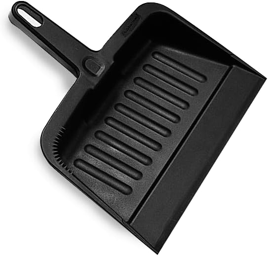 Rubbermaid Commercial Products 12.25, Heavy-Duty Dust Pan, Durable Plastic, Charcoal, Ideal for Industrial/Professional Debris Collection & Home Cleaning