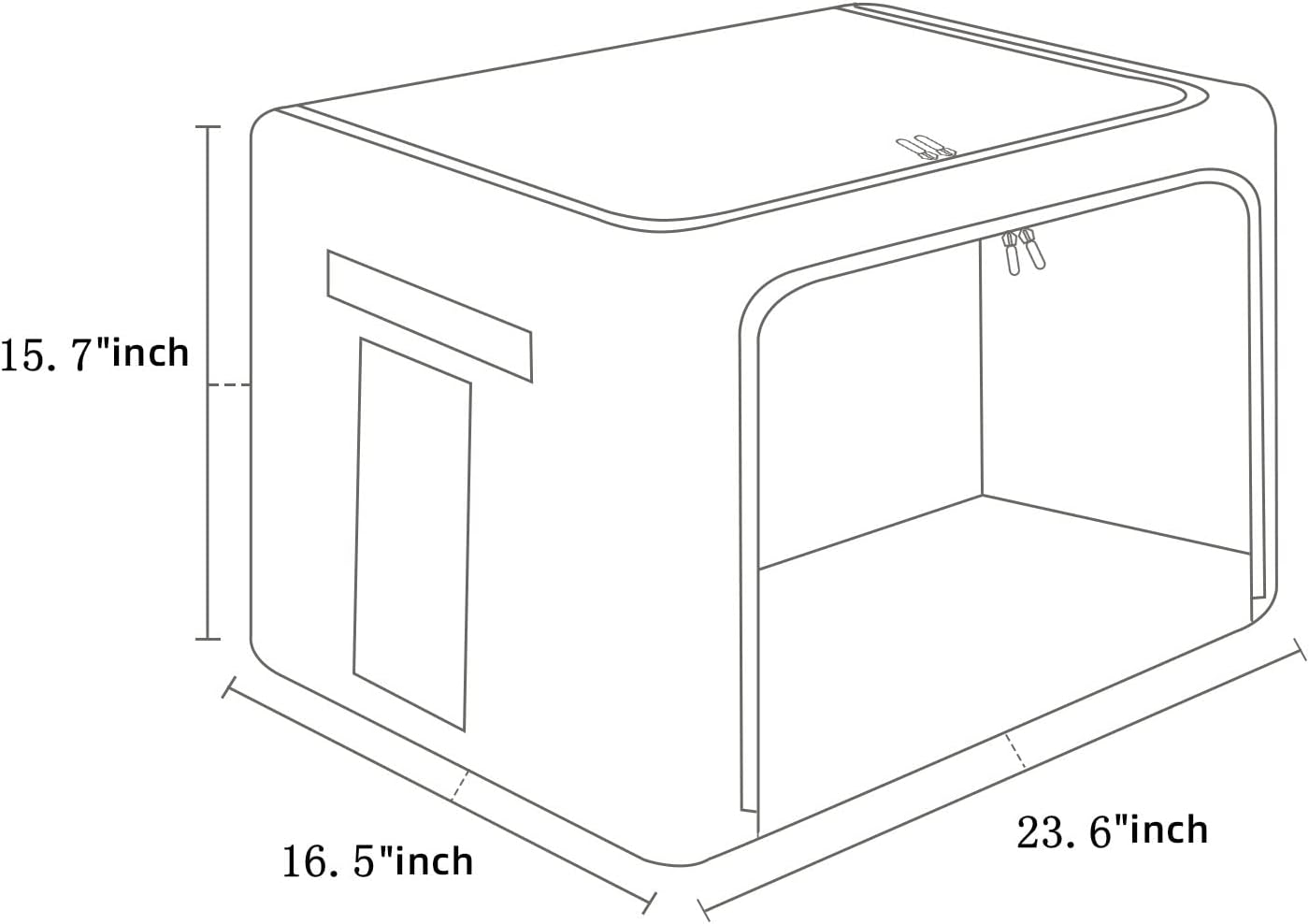 FHSQX Extra Large Clothes Storage Bins Foldable Metal Frame Storage Box Stackable Linen Fabric Box Organizer Set with Carrying Handles and Clear Window (Beige, 23.6x 16.5x 15.7 Inch)