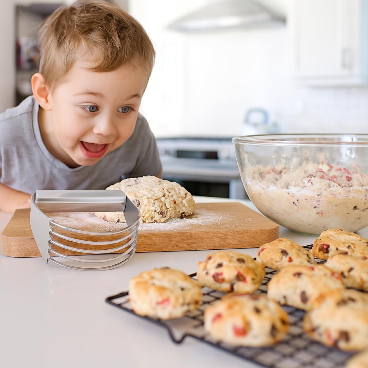 Mrs. Anderson’s Baking Pastry Dough Blender, Stainless Steel, 5-Blade Design