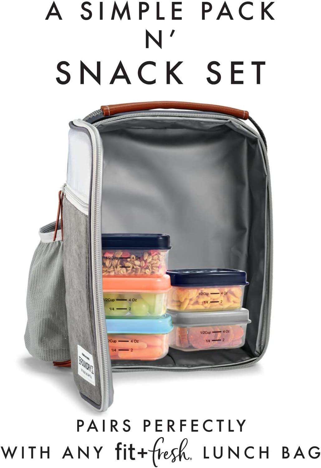 Fit & Fresh Small Plastic Containers With Lids 4 oz, Snack Containers for Adults and Kids, Reusable Leakproof Dressing and Condiment, Multicolor, Light (Pack of 60)