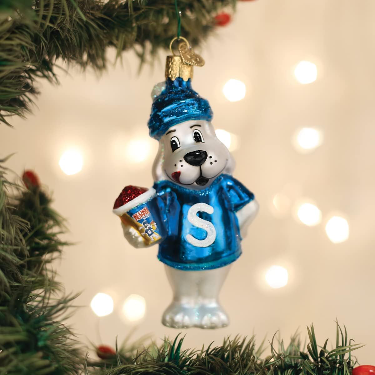 Old World Christmas Slush Puppie Glass Blown Ornament for Christmas Tree, Handcrafted Holiday Decoration, ICEE Collection
