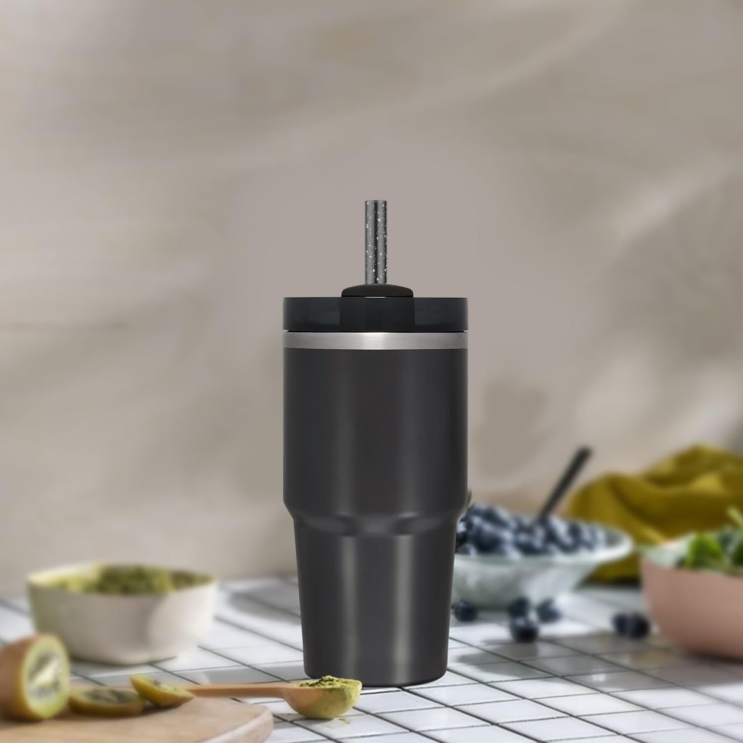 Replacement Straw for Stanley 14 oz 20 oz Cup Tumbler, 6 Pack Long Reusable Color Straws with Cleaning Brush, Dishwasher Safe, Plastic Straws for stanley cup accessories