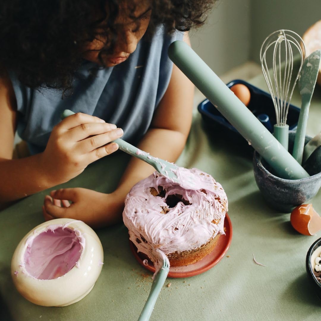 Tampoco Real Kids Cooking & Baking Set – Montessori Kitchen Tools for Real Cooking with Food-Safe Silicone Utensils – Functional & Fun Gift for Young Chefs