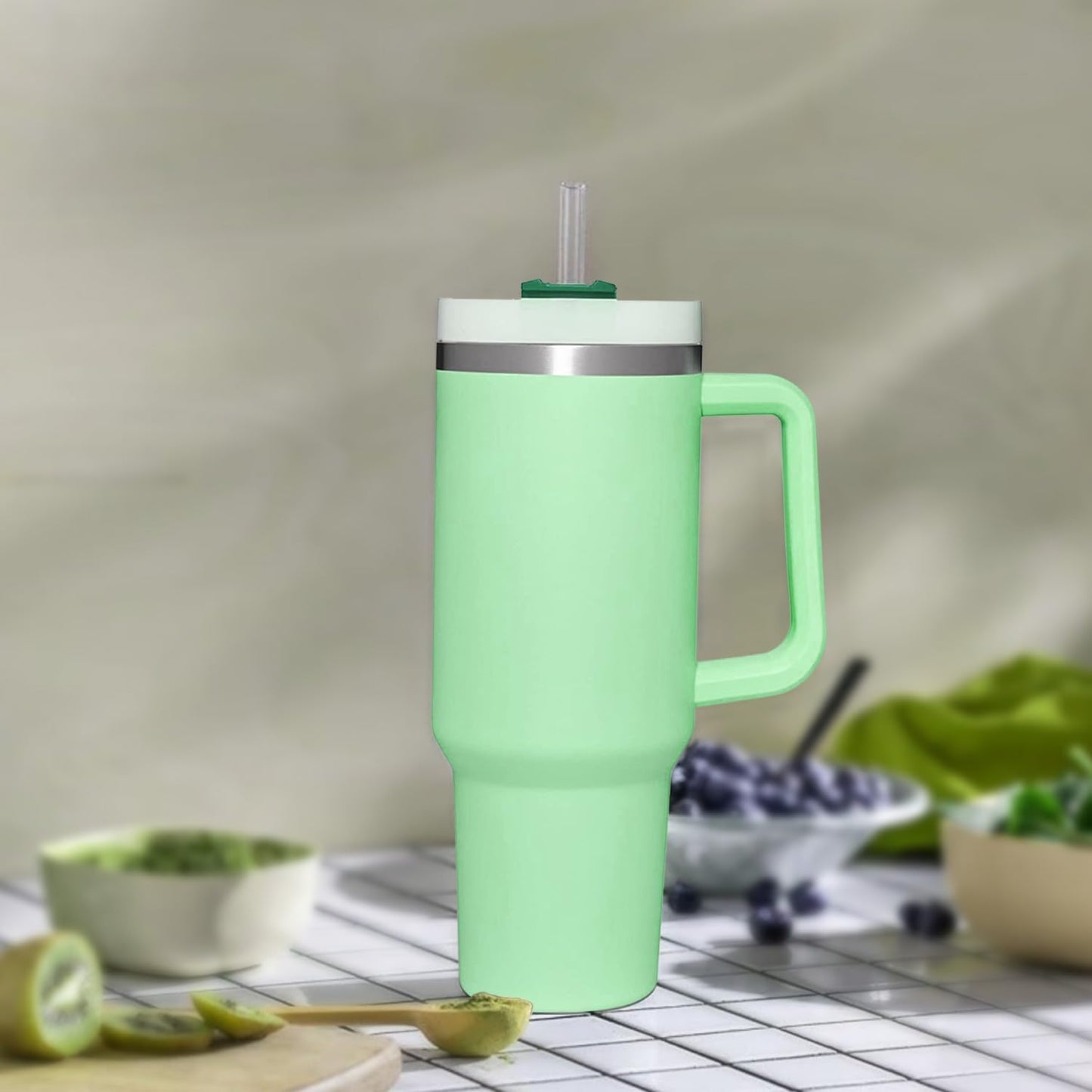 10 Pcs Replacement Straws Compatible with Stanley 40 oz 30 oz 64 oz Cup Tumbler, Reusable Plastic Straws with Cleaning Brush, Compatible with Stanley Adventure Travel Tumbler(12inch Long)