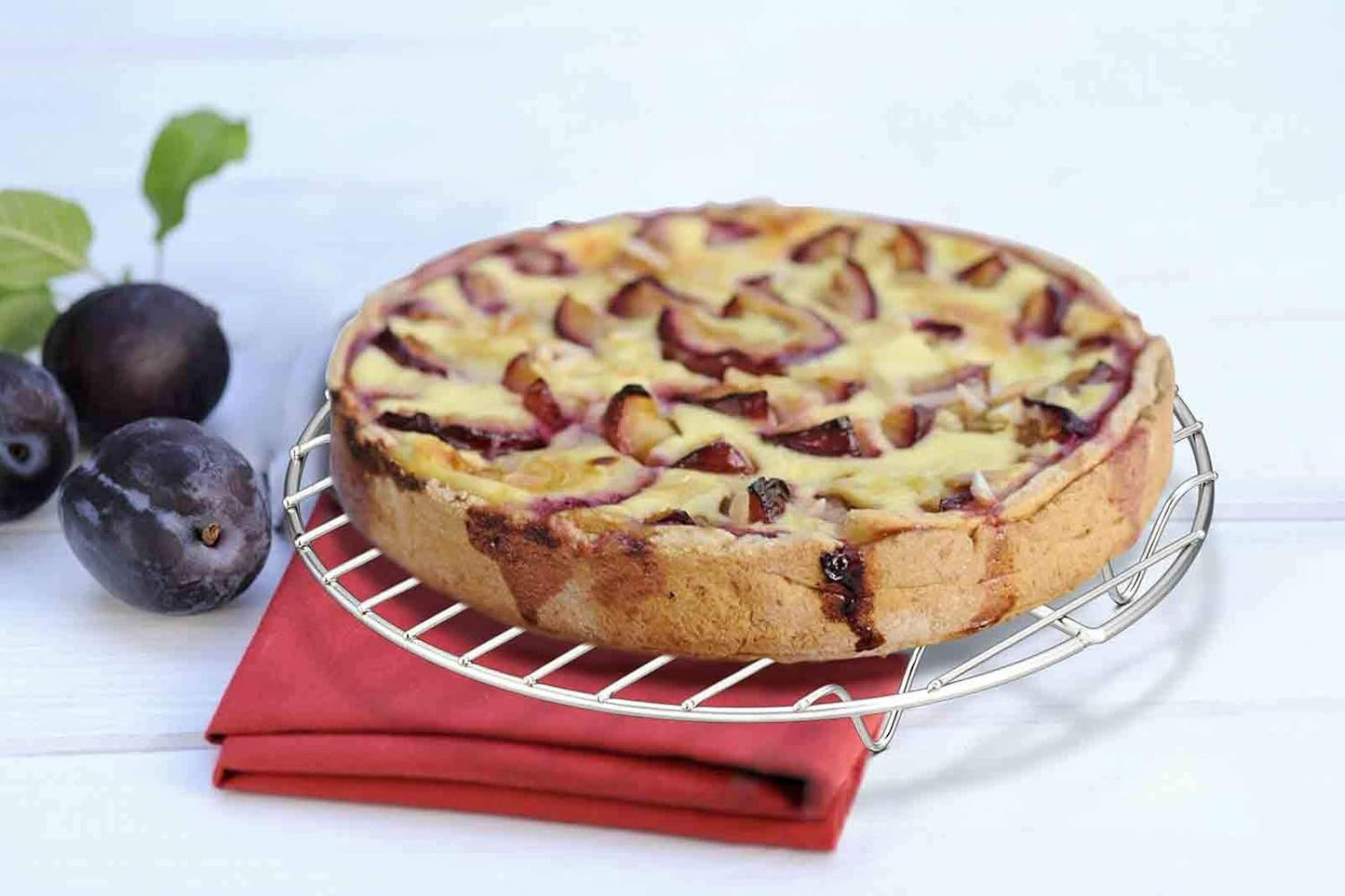 TeamFar Round Cooling Rack Set of 2, 7½ Inch Round Baking Steaming Roasting Rack Set Stainless Steel, Healthy & Dishwasher Safe, Mirror Finish & Rust Free