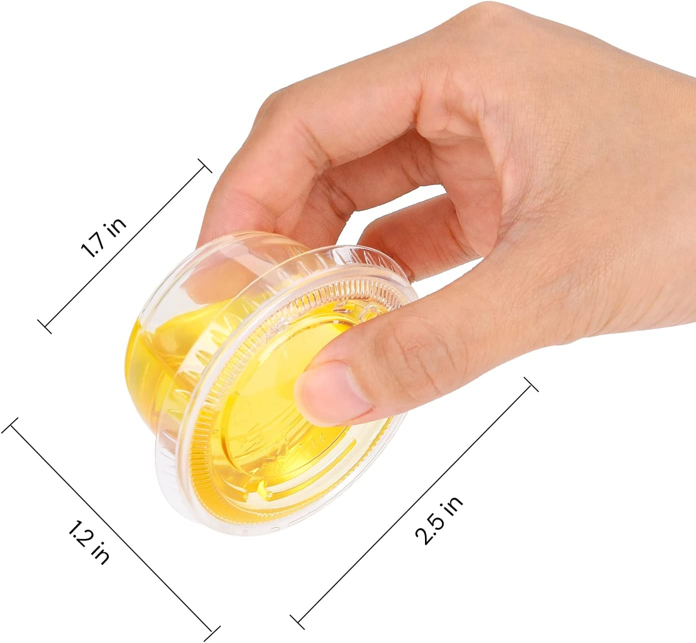 EDI - Clear Disposable Plastic Portion Cups with Leakproof Lids - Jello Shot, Condiment and Dipping Sauce, Souffle - BPA Free, Recyclable (2 OZ, 50 Sets)