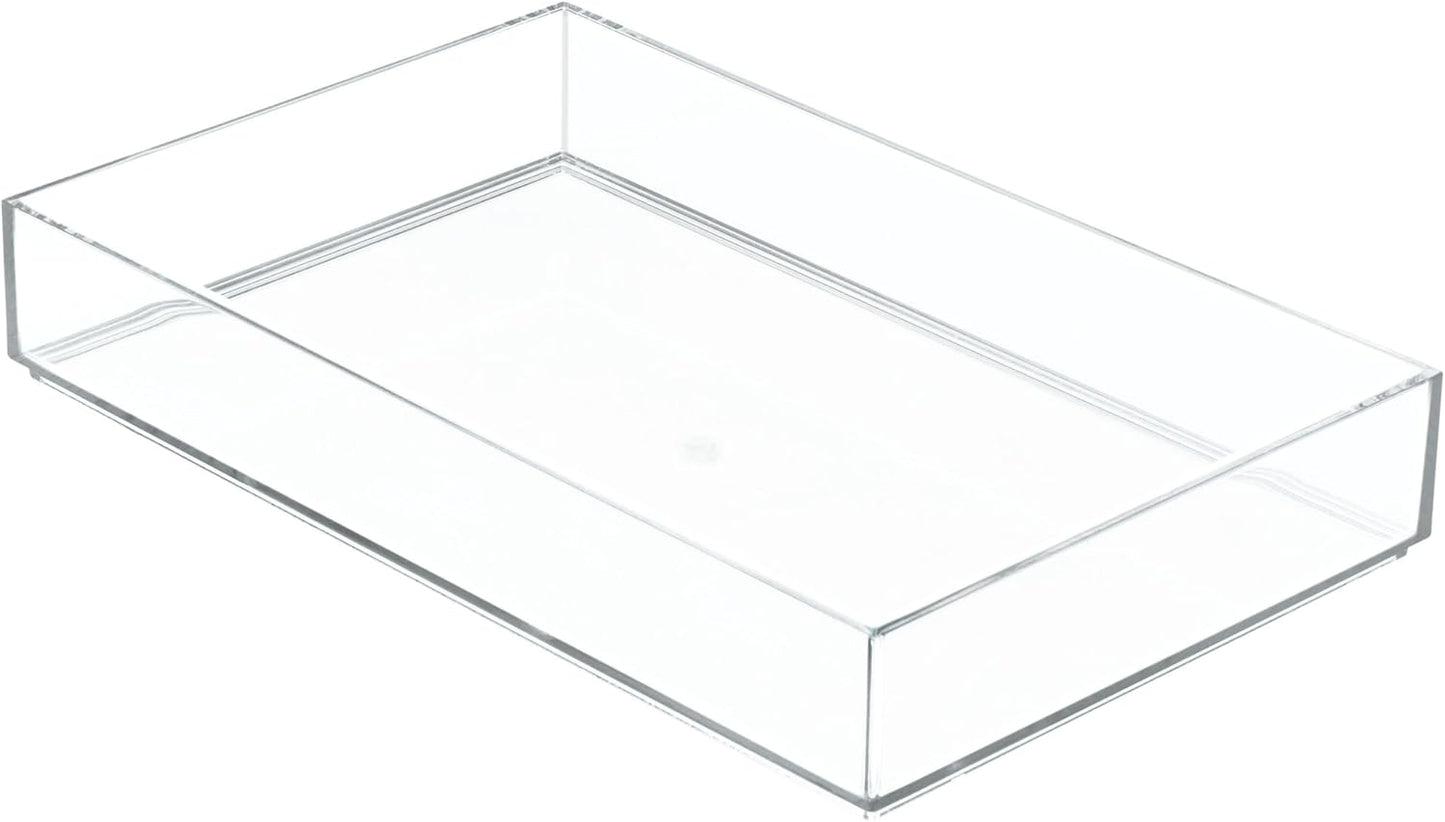 iDesign Clear Drawer Organizer, Plastic Tray for Makeup Storage on Bathroom Vanity, Dresser or Desk
