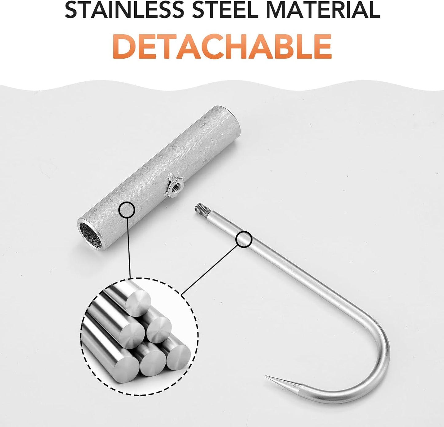 ARTOYS Stainless Steel Meat Hook - 2Pcs - T-Shaped Butcher's Hook for Easy Processing,T-Handle Boning Hooks,Great Hook for The Home-Butcher