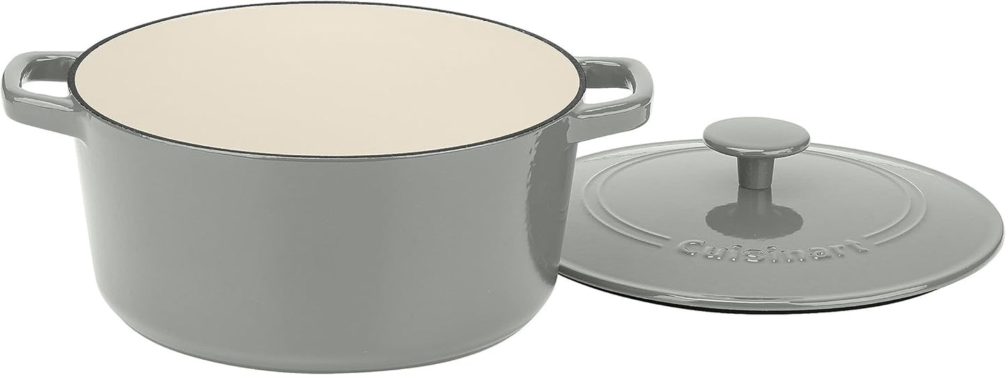 Cuisinart Chef's Classic Enameled Cast Iron Round Covered Casserole (Sage, 5- Quart)
