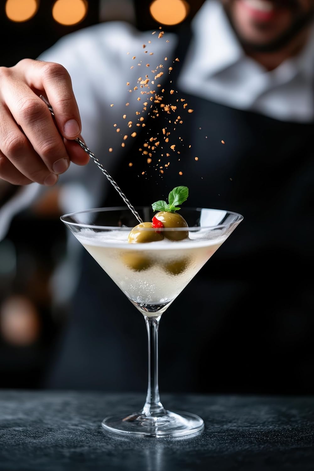 HIC Kitchen Reusable Swizzle Sticks, 18/8 Stainless Steel, Set of 5