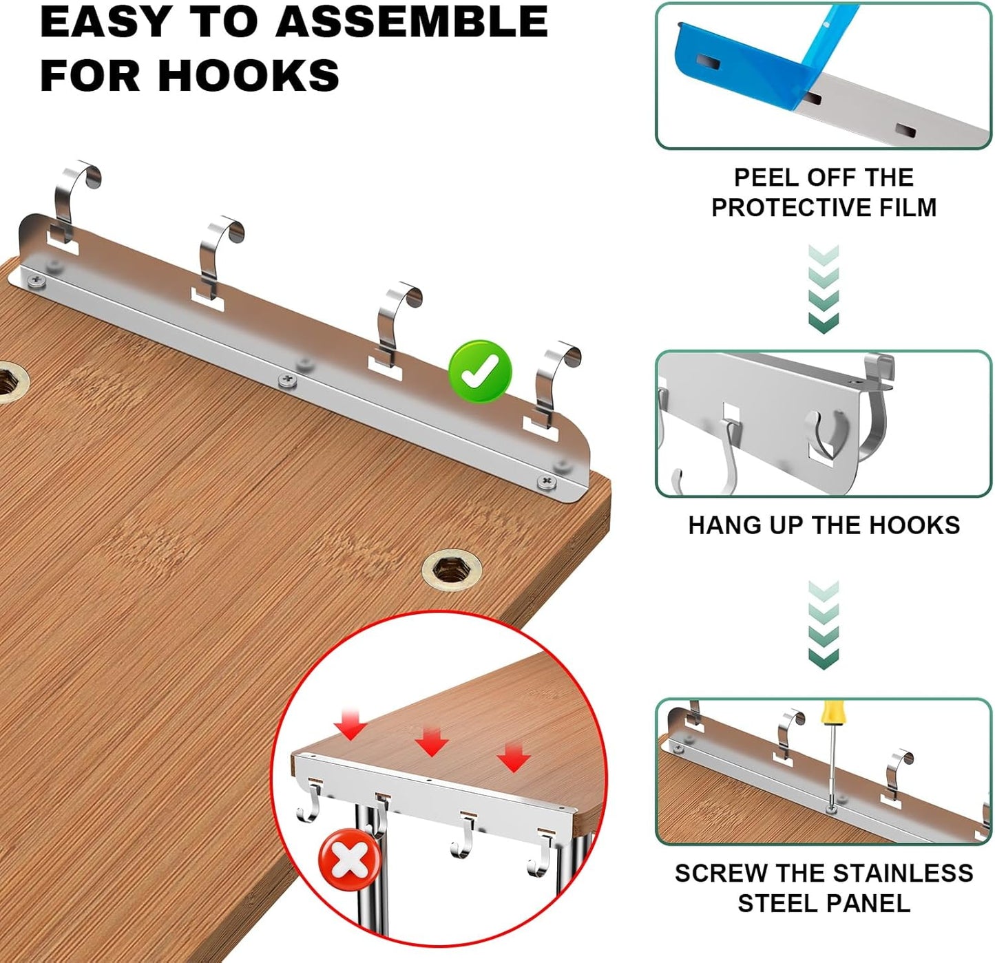 ZHWS Bathroom Counter Organizer Corner Countertop Shelf Adjustable 3 Tier Corner Shelf Kitchen Counter Organizer with 4 Metal Hooks for Bathroom Counter, Makeups, Dresser Table, Over Sink