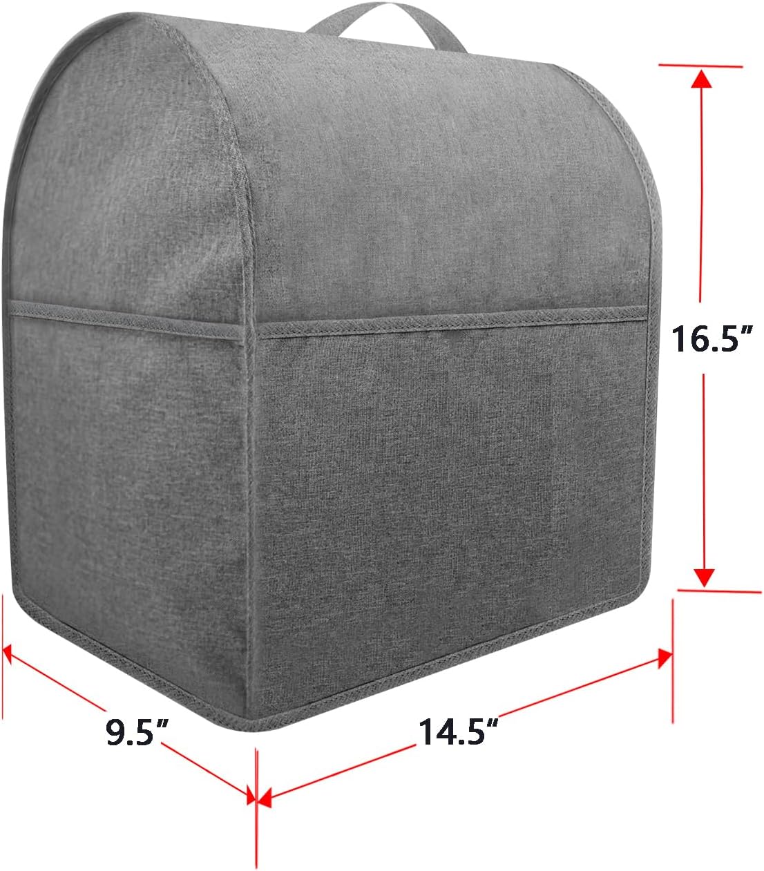 Stand Mixer Dust-proof Cover for KitchenAid Mixer,Multi Pockets for Various Kitchen Appliance Accessories,Water-resistant,Easy Cleaning (Grey(New style), Fit for Bowl Lift 5-8 Quart)
