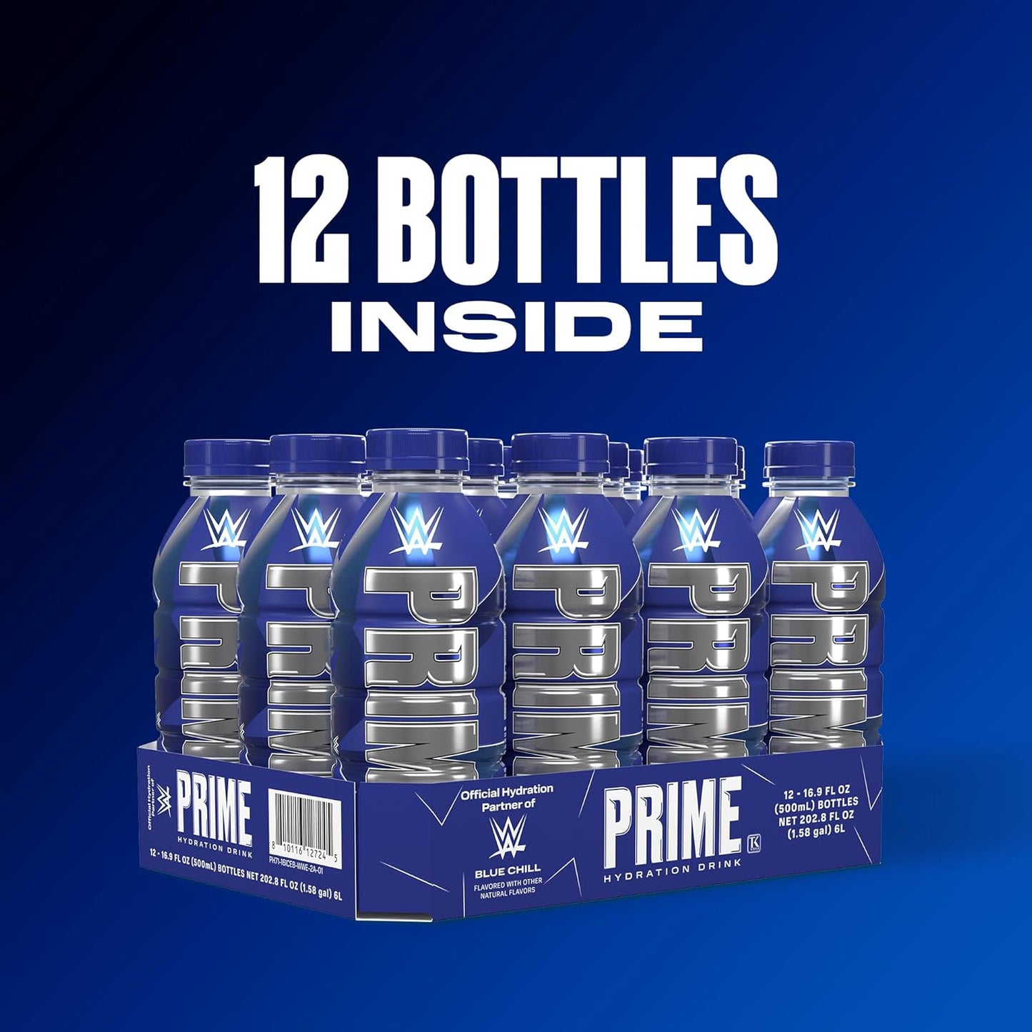 PRIME Hydration, WWE Sports Drinks, Electrolyte Enhanced for Replenishing Fluids, 250mg BCAAs, B Vitamins, Antioxidants, Low Sugar, 16.9 Fl Oz, 12 Pack