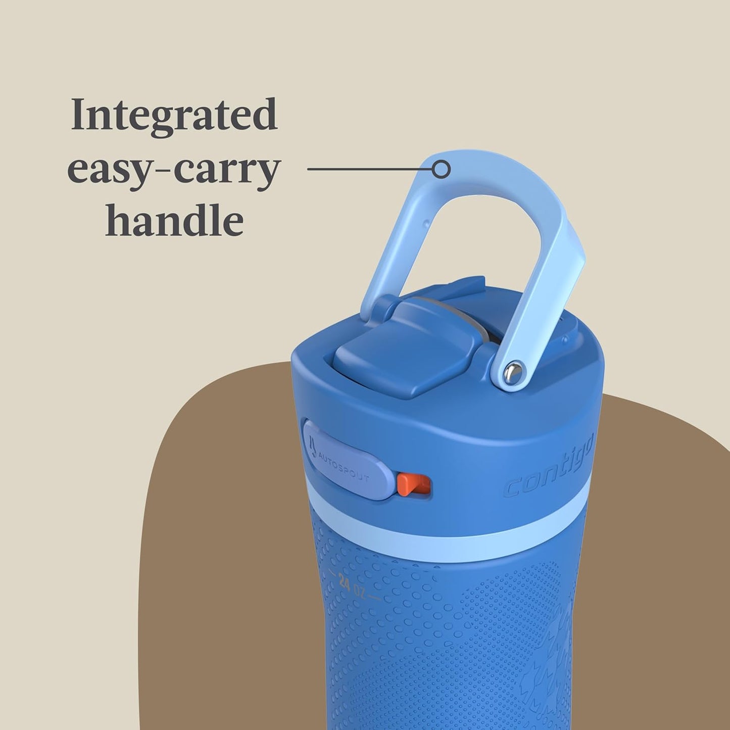 Contigo x Ally Love Ashland Chill 2.0, Stainless Steel, Spill Proof Water Bottle with AutoPop Easy Lean Lid, BPA Free, 24oz, Stellar Jay