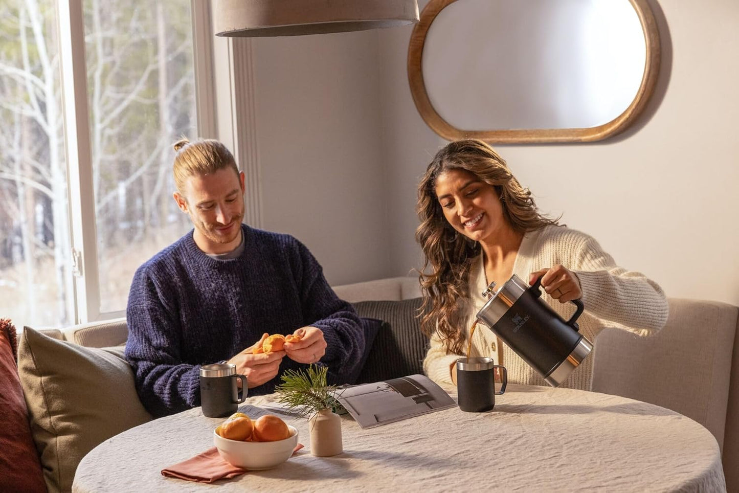 STANLEY Classic Stay-Hot French Press Coffee Maker 48 oz | 5 Minute Brew, 4 Hours Hot | Mesh Filter for Coffee Grounds | Insulated Stainless Steel French Press | BPA-Free | Rose Quartz