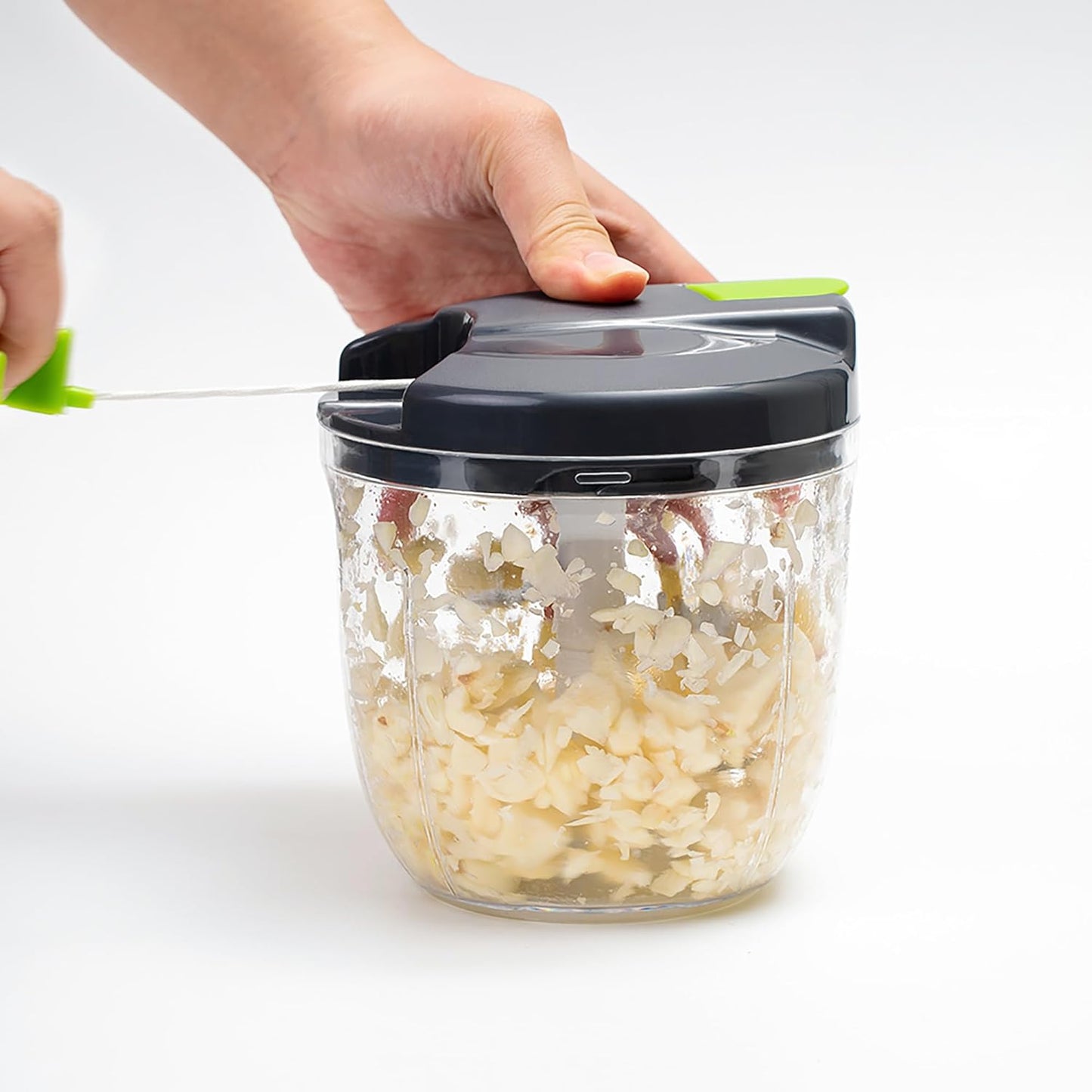 Manual Food Processors & Chopper with Cover and Handle, Manual Onion Chopper Slicer Cutter, Vegetable Chopper, Suitable for Garlic Carrots Onions Peppers Fruits Mincing.(900ML)