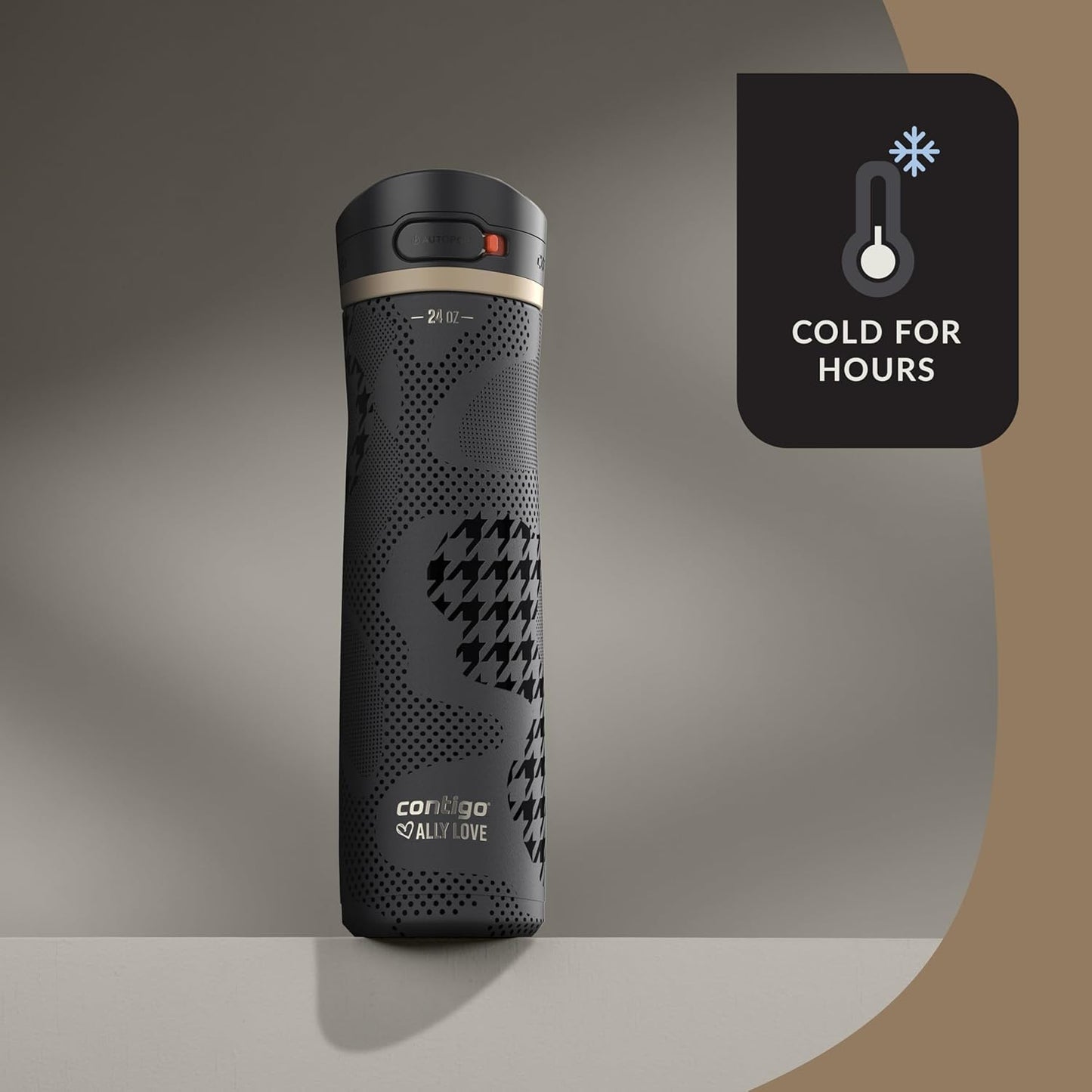 Contigo x Ally Love Jackson Chill 2.0, Stainless Steel, Spill Proof Water Bottle with AutoPop Lid, BPA Free, 24oz, Licorice