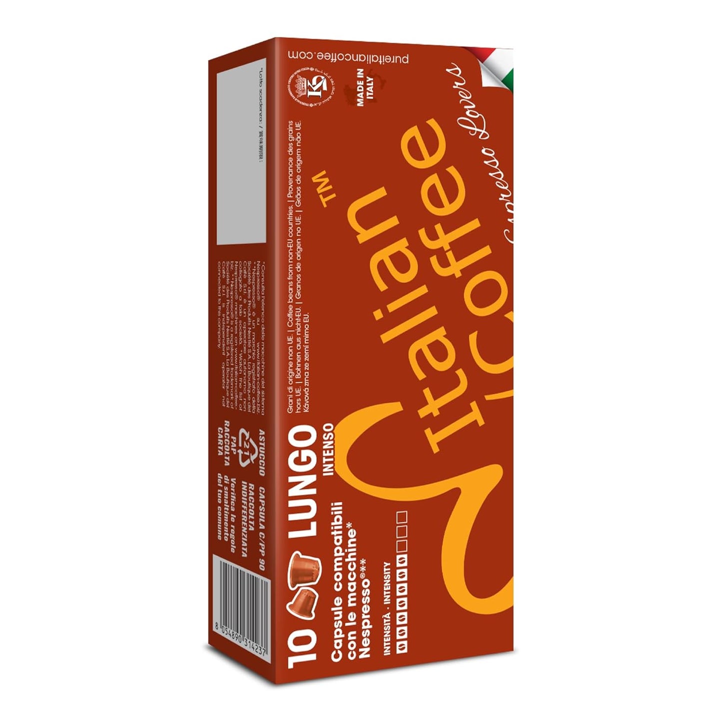 Italian Coffee for Espresso Lovers capsules compatible with Nespresso Original Line machines (Lungo Regular, 1400 Count (Pack of 1))