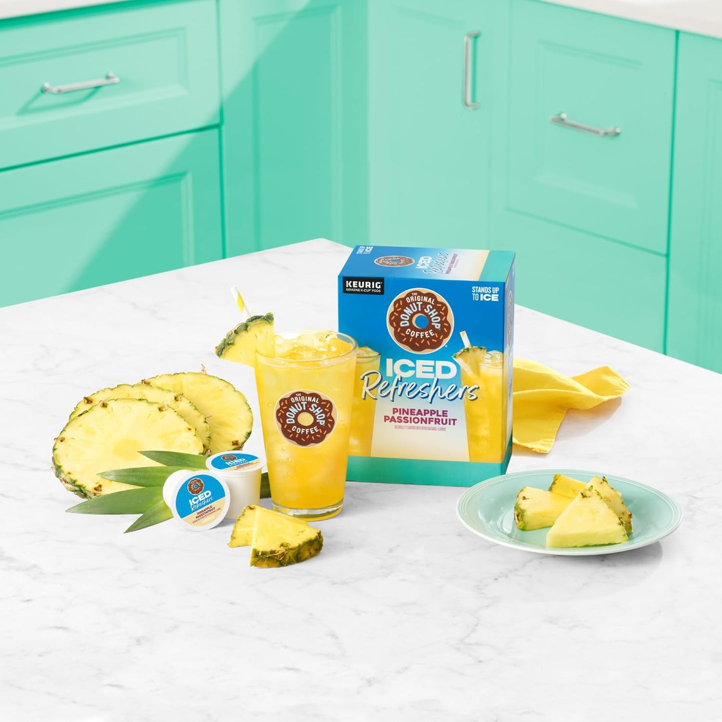 The Original Donut Shop Iced Refreshers, Pineapple Passionfruit Flavor, Keurig Single Serve K-Cup Pods, 20 Count