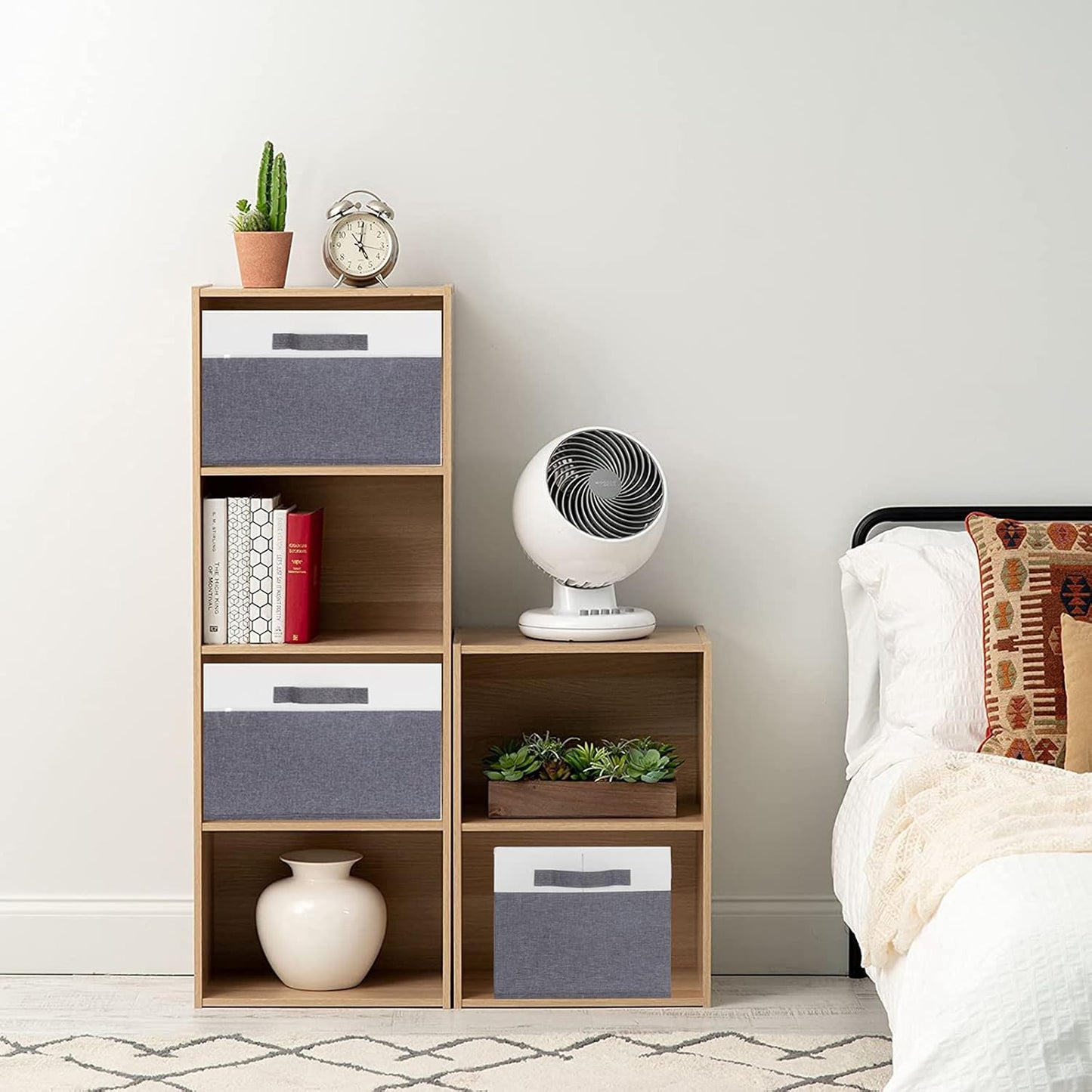 GhvyenntteS 6 Pack Fabric Storage Bins, 15x11x9.6 inch Closet Storage Bins for Shelves with 3 Handles, Foldable Storage Baskets for Shelves, Sturdy Closet Organizers and Storage