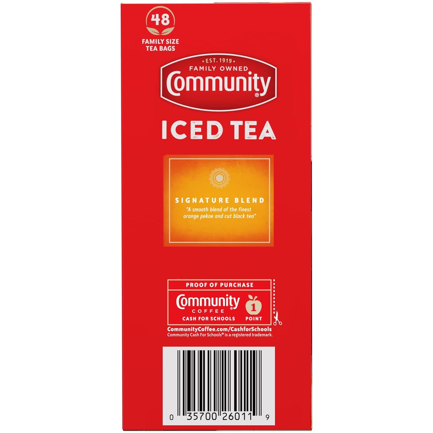 Community Coffee Signature Iced Tea, 576 Family Size Tea Bags, 48 Count Box (Pack Of 12)