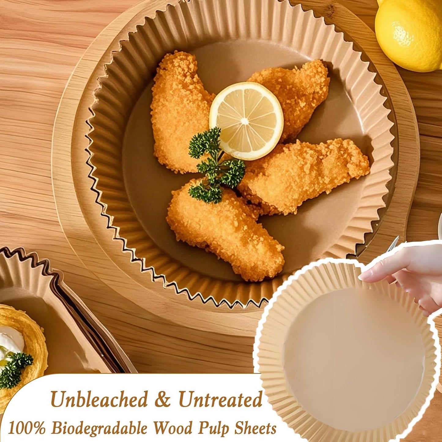 Round Air Fryer Liners Disposable, 100pcs Nonstick Parchment Paper Liners Air Fryer Paper Liners For 2-5 Qt AirFryer Baking Roasting Microwave (Round 6.5Inch)