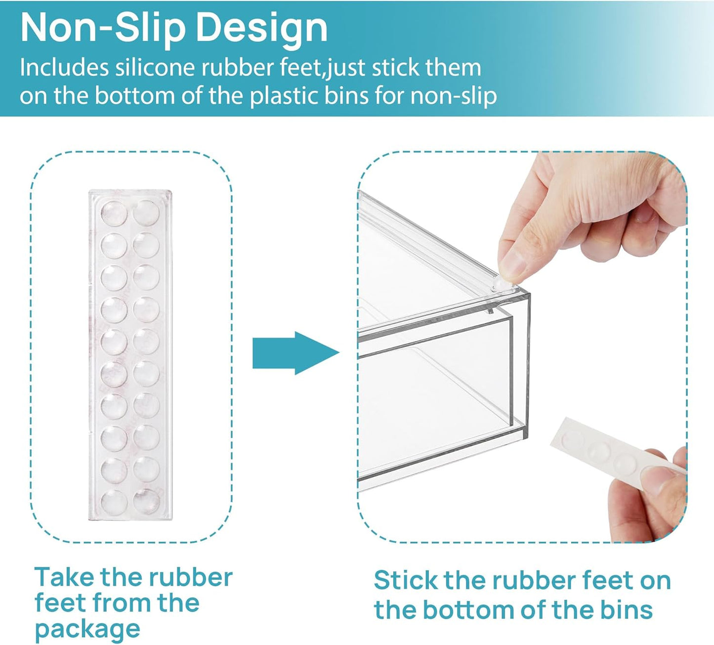 Vtopmart 12.1''W Clear Stackable Storage Drawers,6 Pack Acrylic Plastic Organizers Bins for Makeup Palettes, Cosmetics, and Beauty Supplies,Ideal for Vanity, Bathroom,Cabinet,Desk Organization