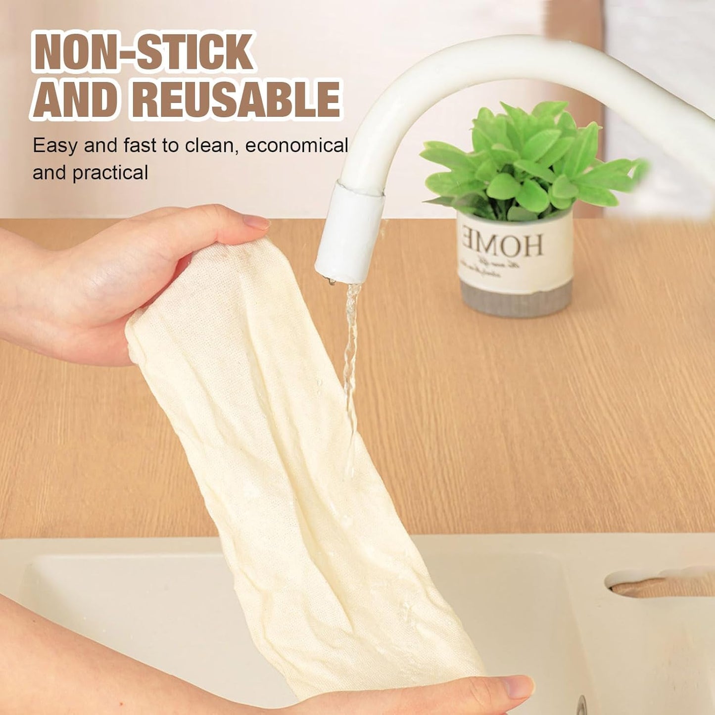 6 Pcs Linen Bamboo Steamer Liner, 10" Round Air Fryer Parchment Liners, Reusable & Non Stick for Food Vegetable Steamer, Air Fryer, Dumpling & Dim Sum