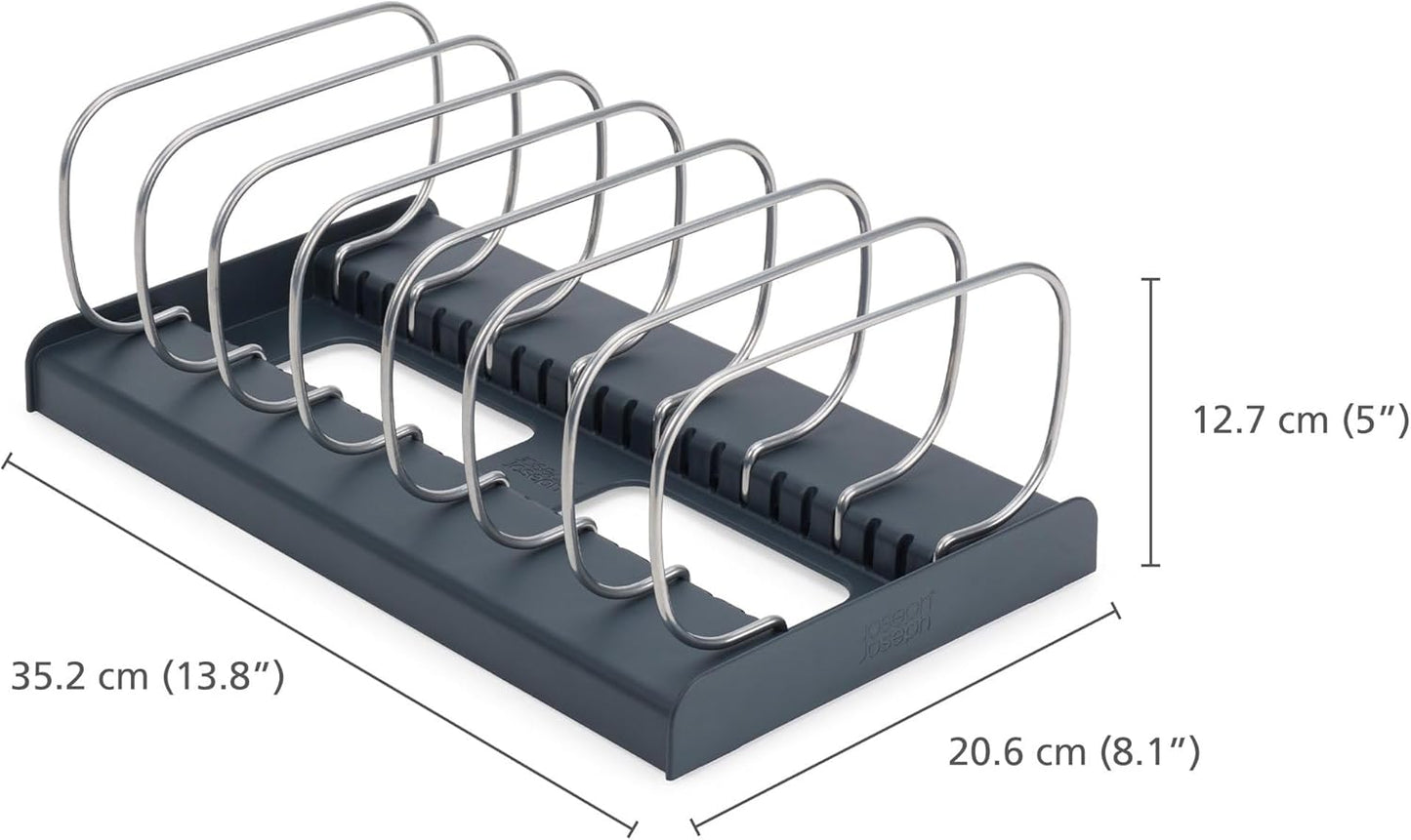 Joseph Joseph DrawerStore Cookware Organizer, Baking Tray Rack, Space Saving Storage for Pans, Lids, Cutting Boards