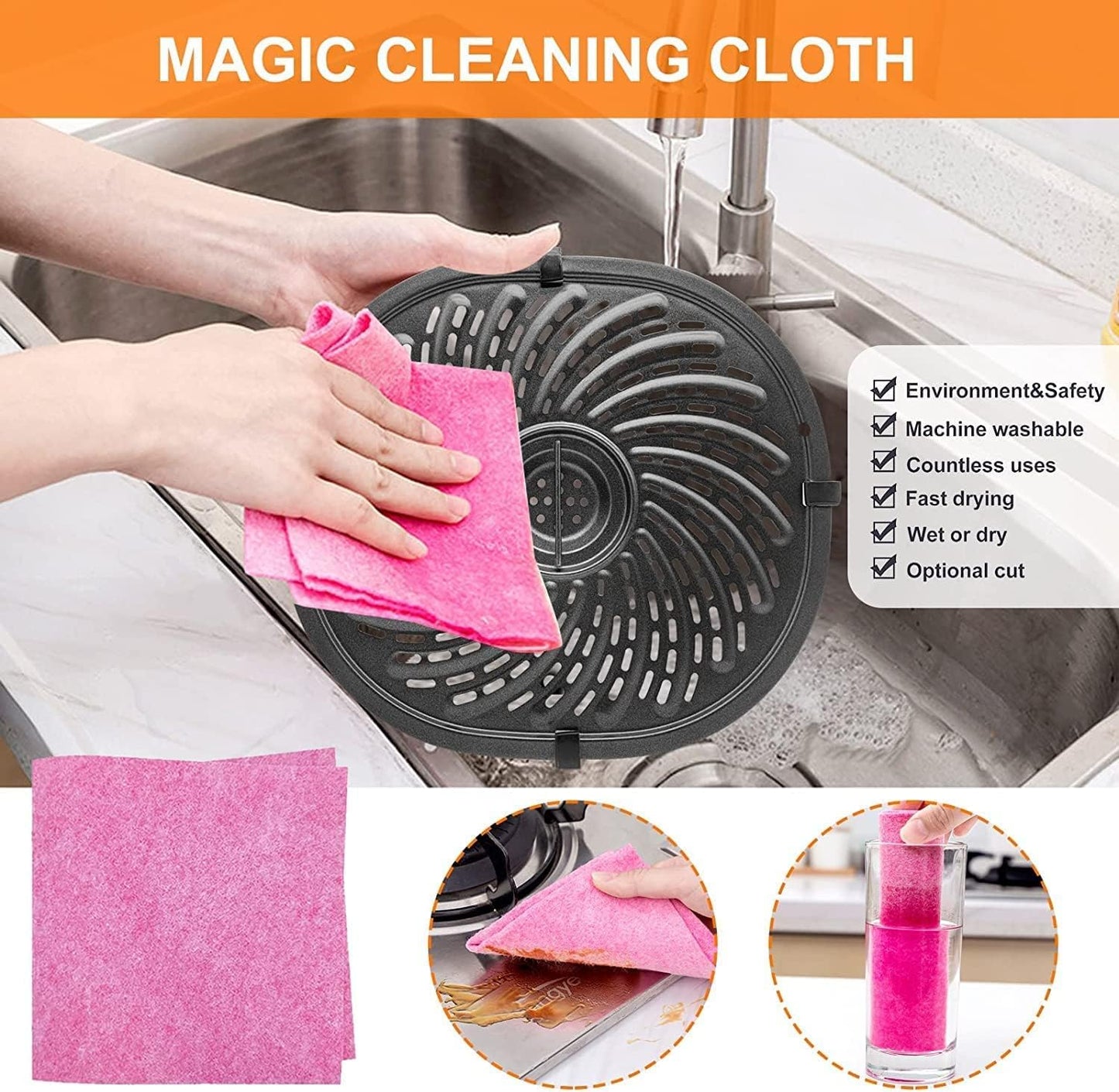 7QT Air Fryer Grill Pan for PowerXL Gowise USA Air Fryers, Upgraded Double-layer Coating Air Fryer Grill Crisper Plate Tray Griller Rack Grate Grid Insert Pan for 7QT Air Fryers, Nonstick