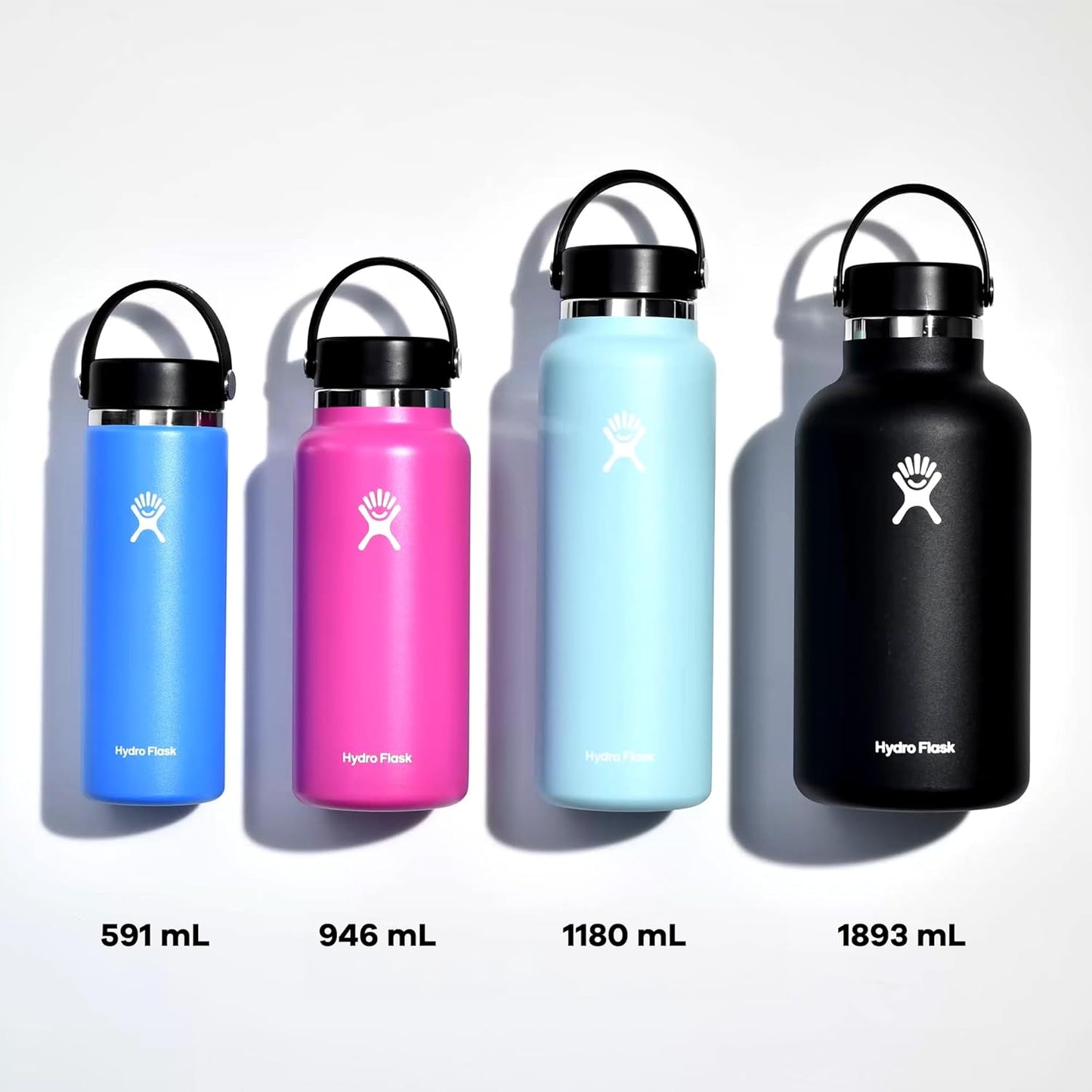 Hydro Flask Water Bottle - Insulated Stainless Steel - Wide Mouth Flex Lid, Non Spill, Leakproof and Refillable in 32 Oz Stone Gray