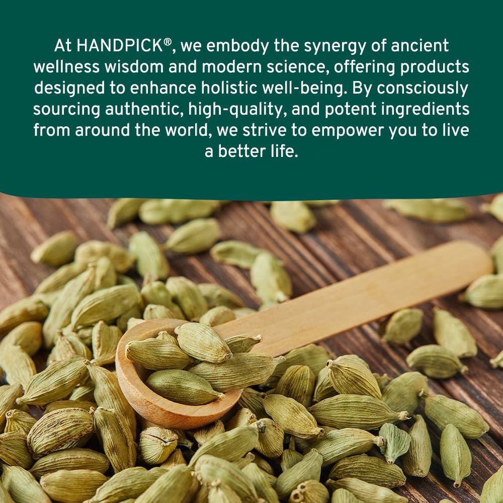 HANDPICK Green Cardamom Pods (57g / 2oz) Large size Green Elaichi | Pure, Non-GMO, Gluten Free | 100% Raw from India | Resealable Zip Lock Pouch