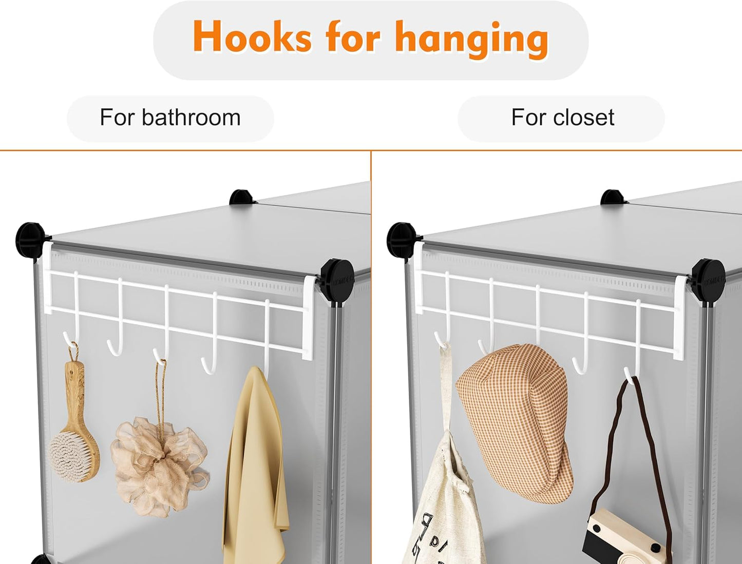 HOMIDEC Closet Organizer, 12-Cube Closet Organizers and Storage, Portable Closet Shelves, Clothing Storage (Grey)