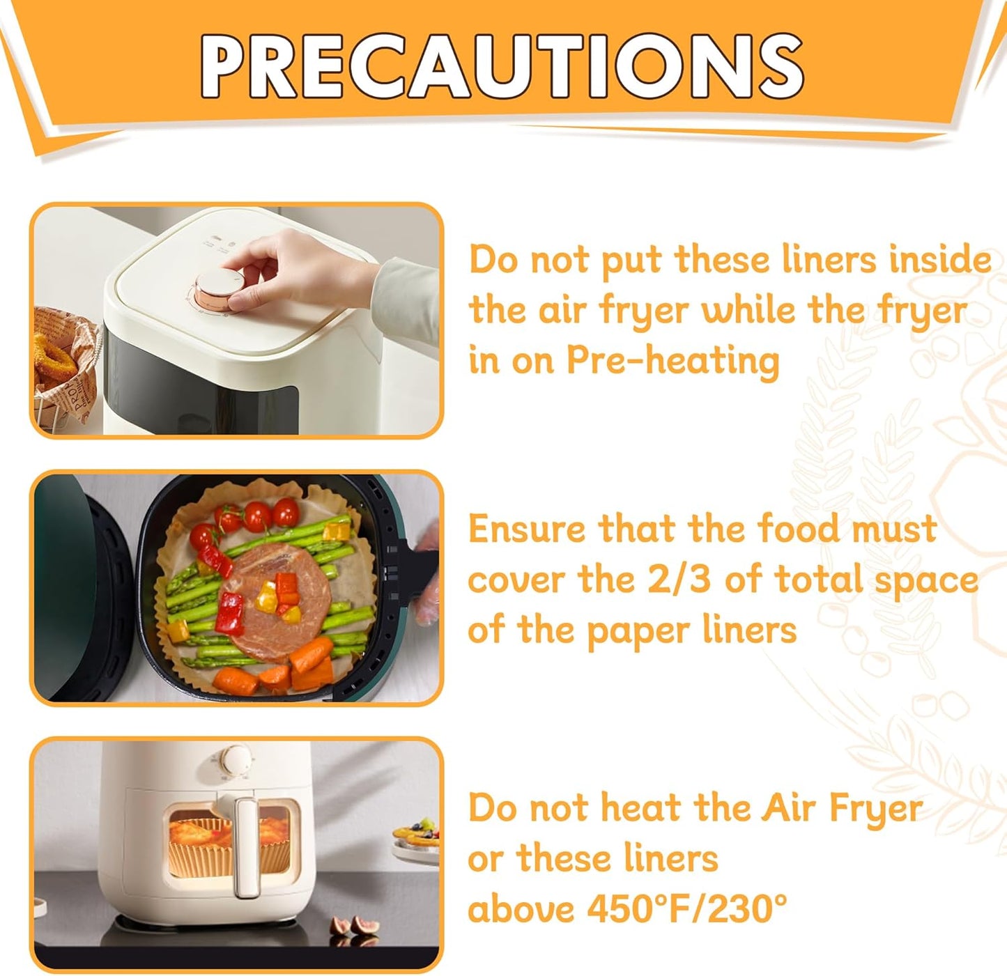 Air Fryer Liners Disposable, 100PCS 8 Inch Non-stick Air Fryer Parchment Paper Liners, Round Free of Bleach Airfryer Liners for 5-8QT Air fryer, Baking, Roasting Microwave