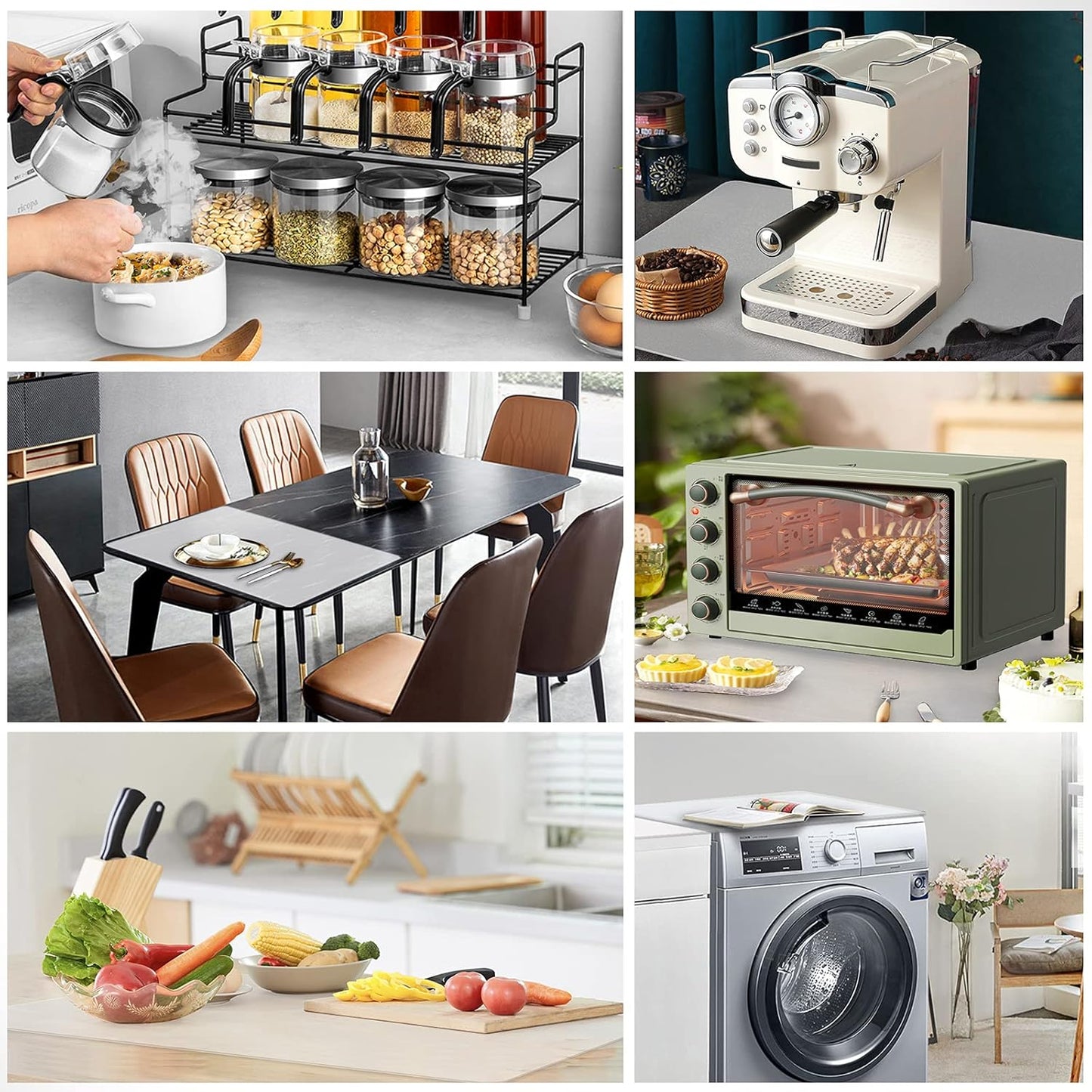 Ewen 39.4x23.5in 2mm Extra Large Silicone Mat, Thick Heat Resistant Placemat Silicone Mats for Kitchen Counter, Bar Workbench Table Protector Cover Pad for Air Fryer Coffee Maker Stove Translucent