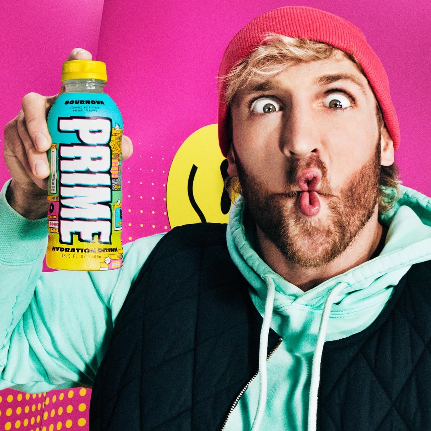 PRIME Hydration SOURNOVA, Sports Drinks, Electrolyte Enhanced for Replenishing Fluids, 250mg BCAAs, B Vitamins, Antioxidants, Low Sugar, 16.9 Fl Oz, 12 Pack