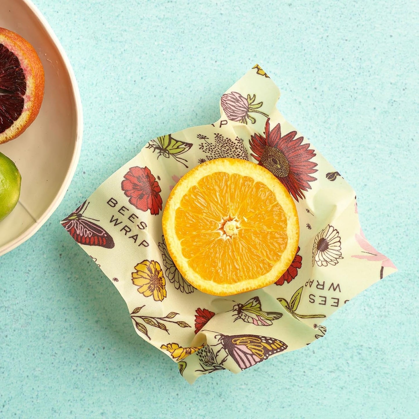 Bee's Wrap Vegan Beeswax Wraps for Food - Made in USA Reusable & Organic Food Wraps, Sandwich Wrap & Bowl Covers - Eco Alternative to Aluminum Foil & Plastic Wrap, Vegan Meadow Magic 3 Pack (S, M, L)