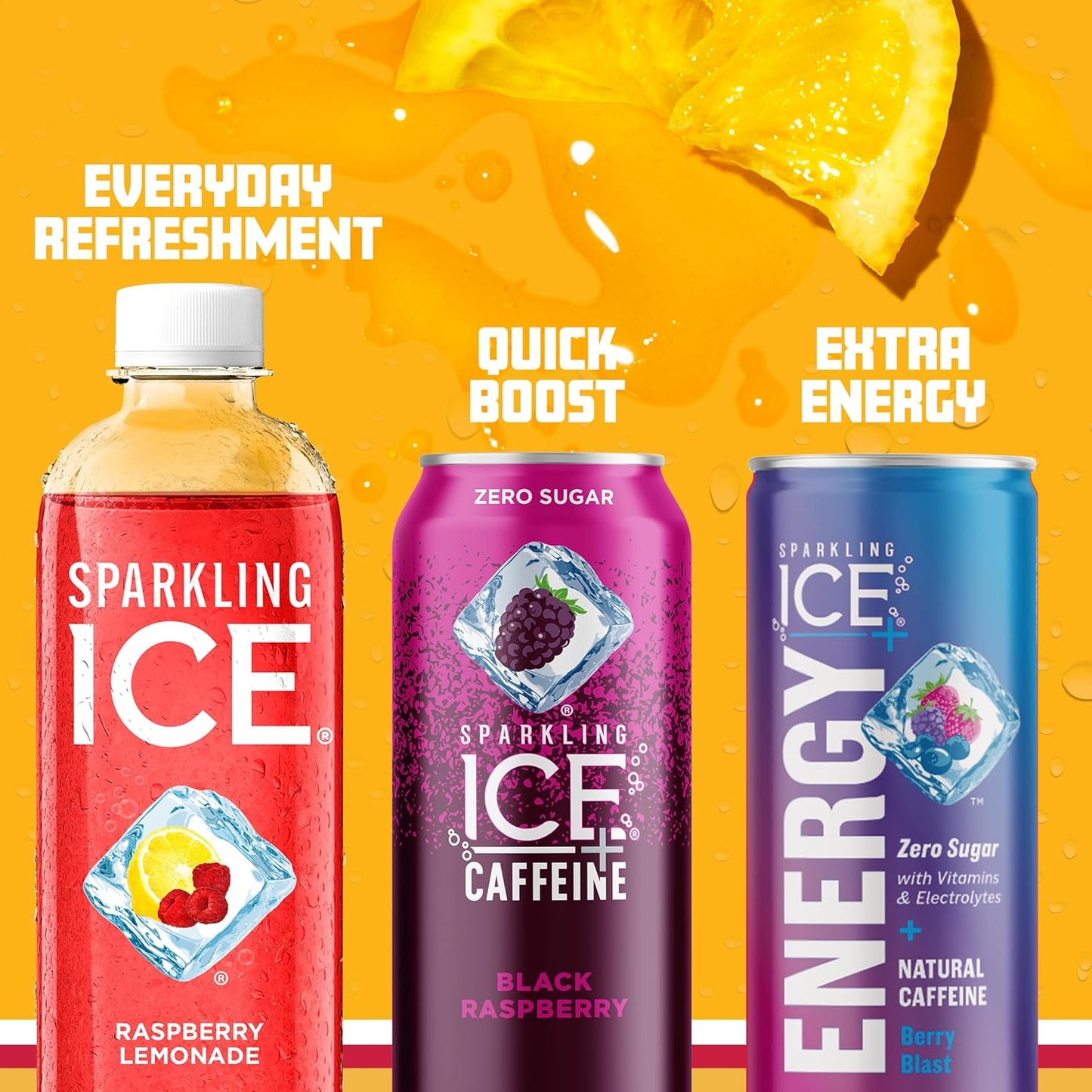 Sparkling Ice, Raspberry Lemonade Sparkling Water, Zero Sugar Flavored Water, with Vitamins and Antioxidants, Low Calorie Beverage, 17 fl oz Bottles (Pack of 12)