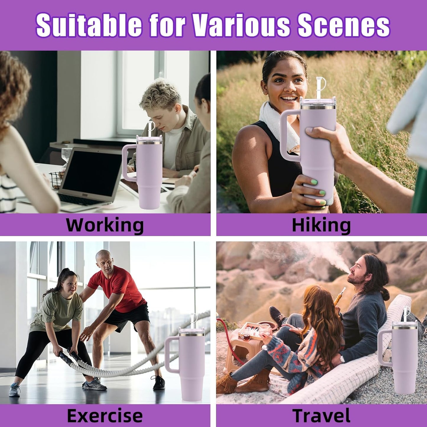 2Sets Silicone Spill Proof Stopper for Stanley 40/30 oz Quencher H2.0 Tumbler with Handle for Stanley Cup Accessories Including 2 Straw Cover Cap, 2 Round Leak Stopper 2 Square Spill Stoppers