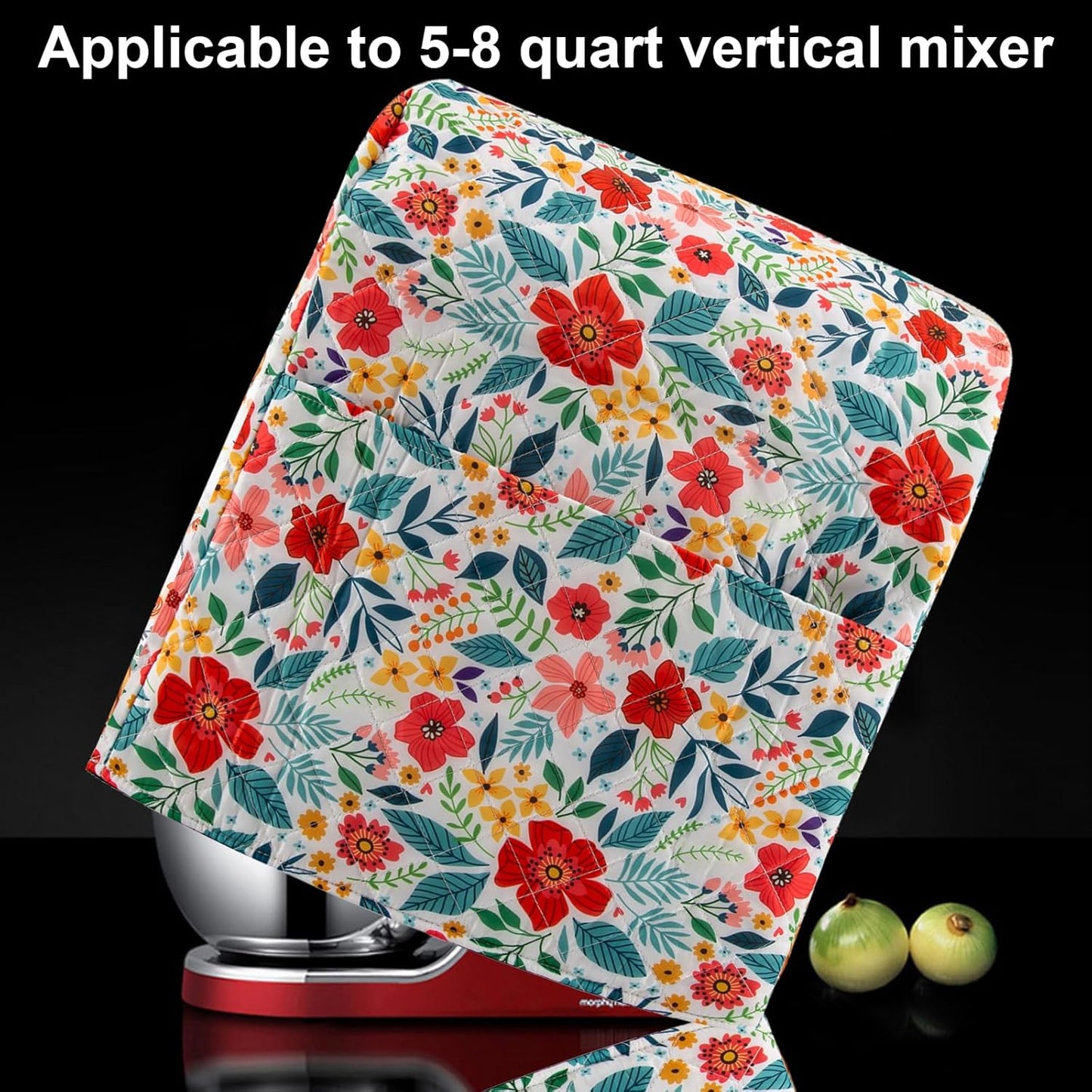 Kitchen Aid Mixer Cover Compatible with 6-8 Quarts Kitchen Aid/Hamilton Stand Mixer/Tilt Head & Bowl Lift Model,Flower Print Mixer Cover Pioneer Woman Kitchen Accessories,Kitchen Aid Mixer Accessories
