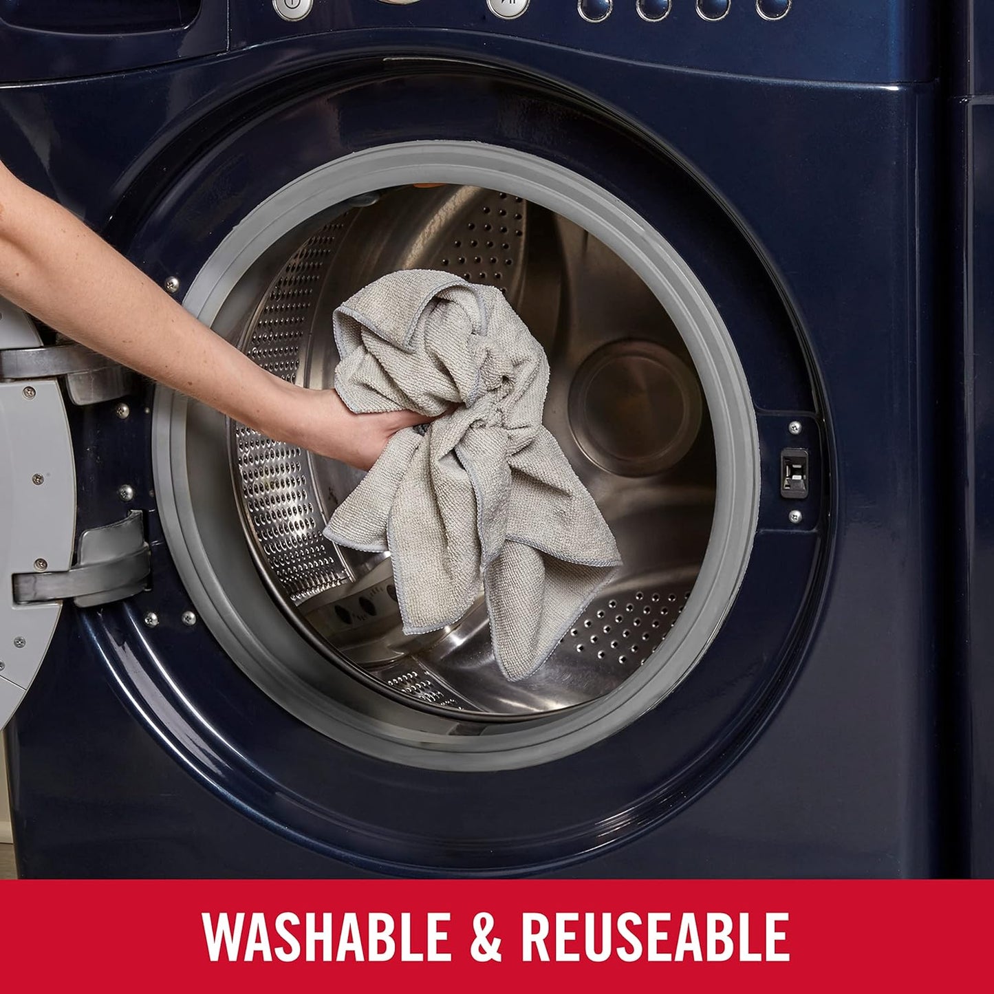 Rubbermaid All Purpose Microfiber Cleaning Cloth Towels, 12"x12", Non-Scratch, Reusable/Washable for Cleaning/Wiping/Polishing for Home/Kitchen/Car (Pack of 300)