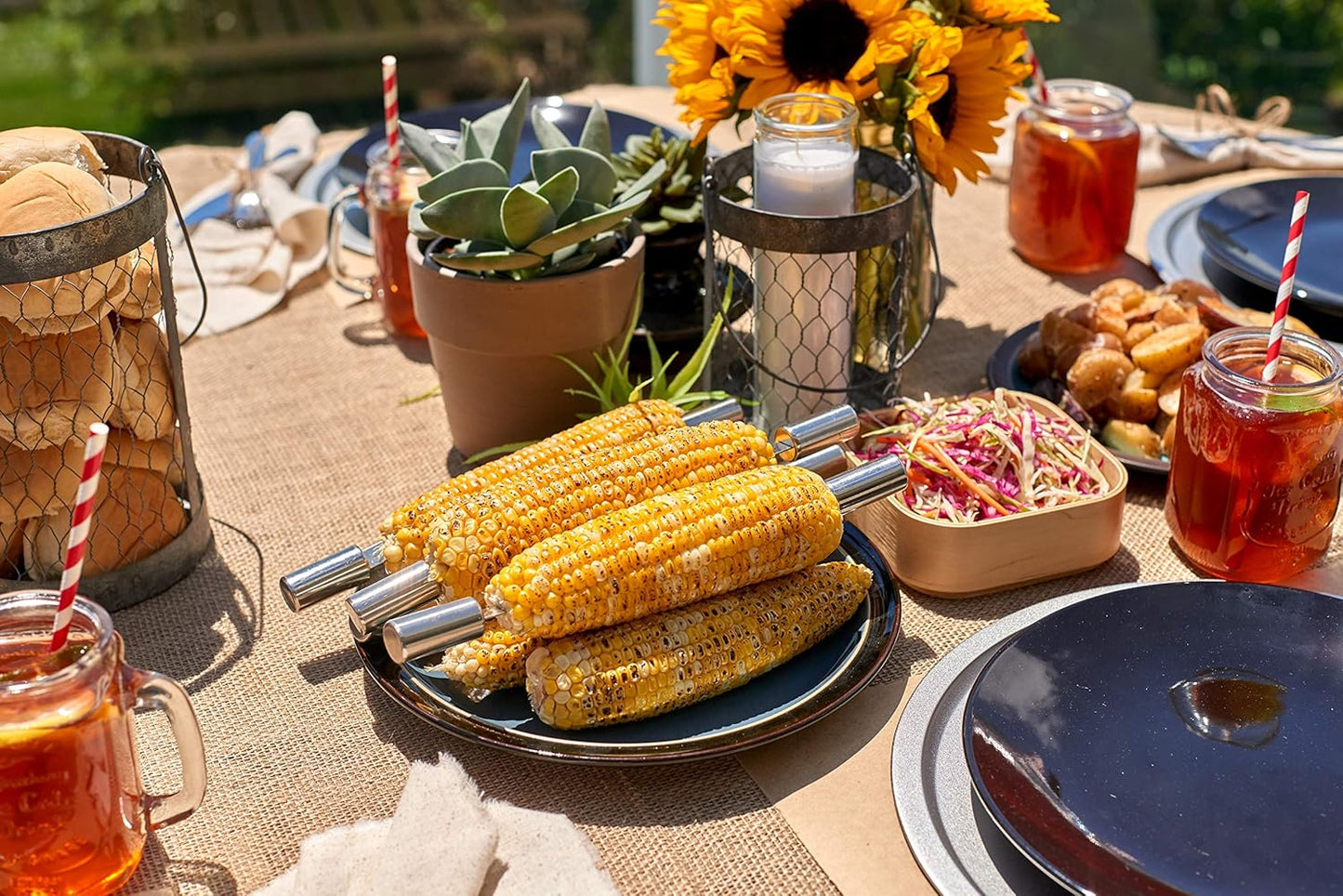 Cuisinart 14-Piece Deluxe Stainless Steel Grill Set, Grilling Accessories Kit with Spatula, Tongs, Corn Holders, Basting Brush, Cleaning Brush & Aluminum Carry Case, BBQ Tools for Outdoor Grill