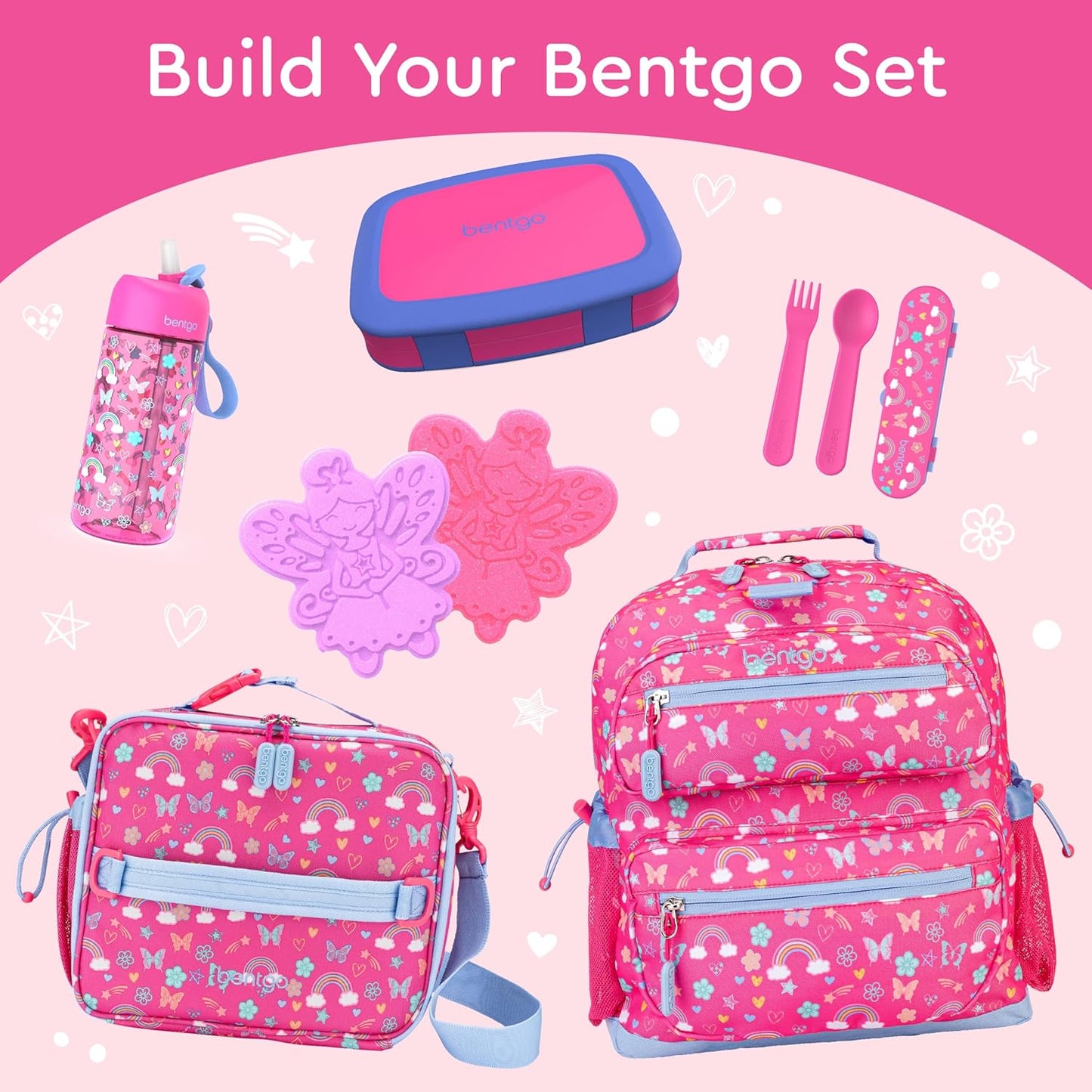 Bentgo Kids Bento-Style 5-Compartment Leak-Proof Lunch Box - Ideal Portion Sizes for Ages 3 to 7 - Durable, Drop-Proof, Dishwasher Safe, PFAS & BPA-Free & Made with Food-Safe Materials (Fuchsia)