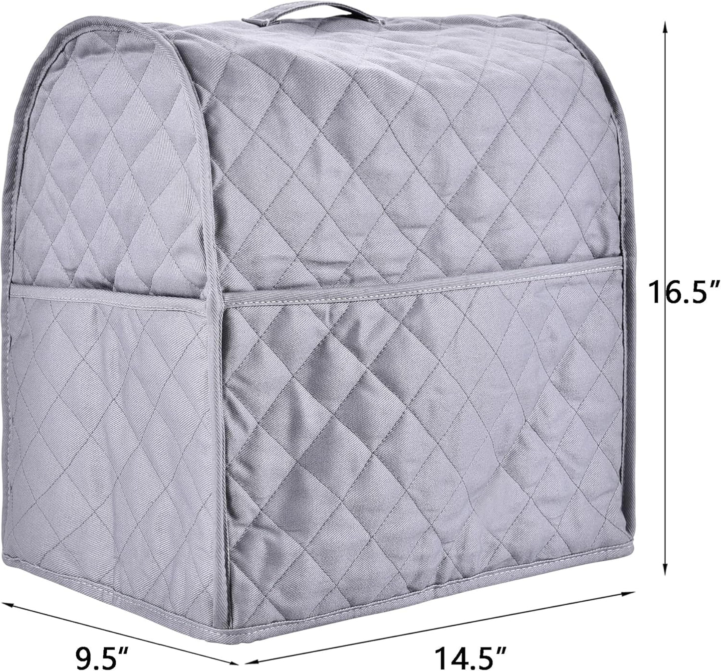 Stand Mixer Cover compatible with Kitchenaid Mixer, Fits All Tilt Head & Bowl Lift Models,Pure Cottot,Fine, Soft, Not Easy to Fade, Not Easy To Pilling (Grey, Fits for 6-8 Quart)