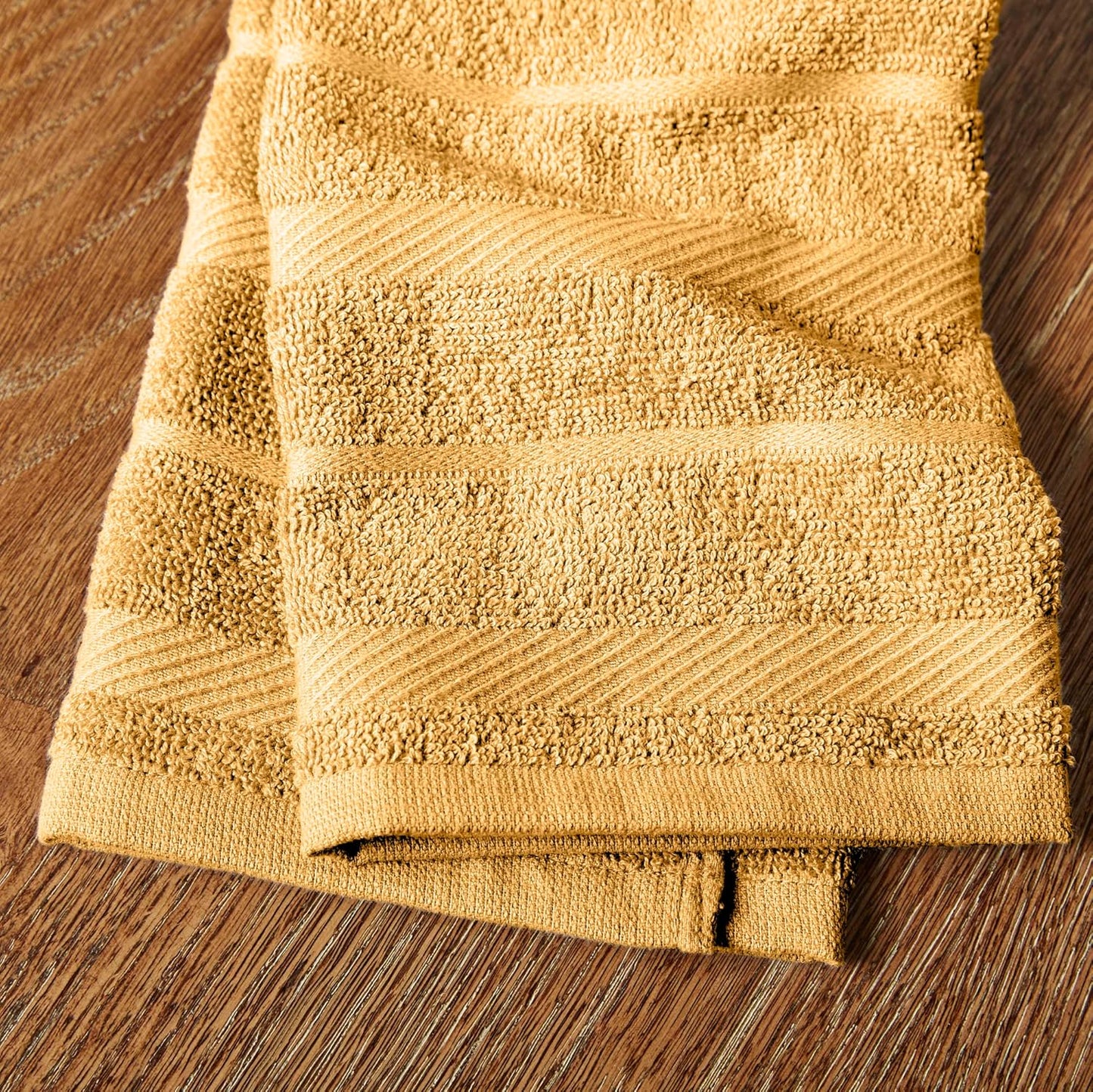 KitchenAid Albany Kitchen Towel 4-Pack Set, Orange Sorbet Yellow/White, 16"x26"