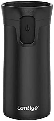 Contigo Pinnacle Autoseal Travel Mug, Stainless Steel Thermal Mug, Vacuum Flask, Leakproof Tumbler, Coffee Mug with BPA Free Easy-Clean Lid, 300 ml, Matte Black