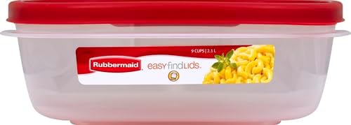 Rubbermaid Easy Find Lids Food Storage Container, 9 Cup, Racer Red