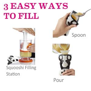 Squooshi Reusable Baby Food Pouches for Toddlers | BPA Free Plastic, Food Safe, Freezer Safe | Refillable for Applesauce Yogurt & Puree Squeeze Pouch | 6 Pack | 3.4 oz