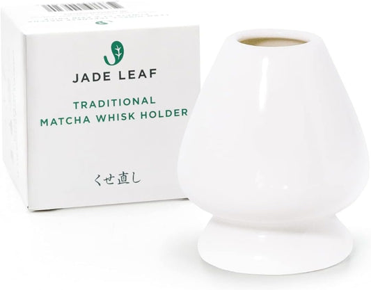Jade Leaf Matcha - Traditional Porcelain Whisk Holder - Hand Made Porcelain with White Matte Glaze - Designed To Help Your Bamboo Whisk Keep Its Shape - Great Gift for Matcha Lovers